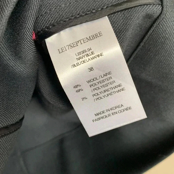 LE17SEPTEMBRE NAVY BLUE WOOL BLEND BLOUSE 8/38 - Picture 4 of 5